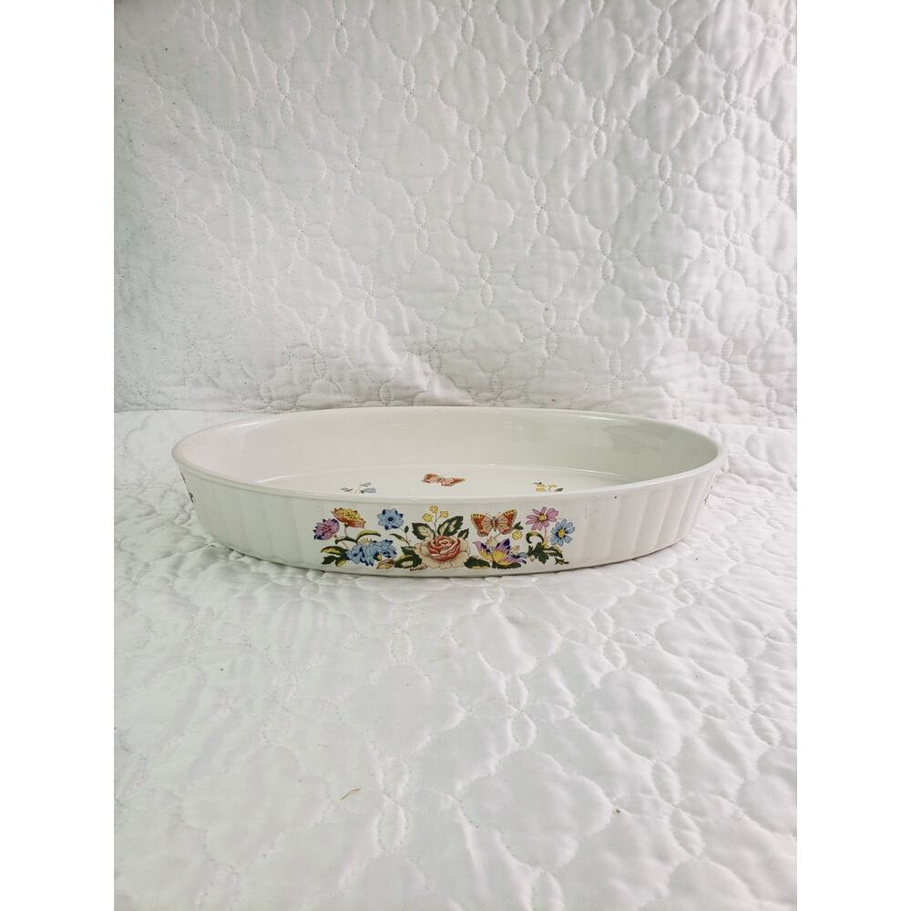 Aynsley Hystyle Cottage Garden Oval Bowl Baker Oven to Table Casserole 12"x7"